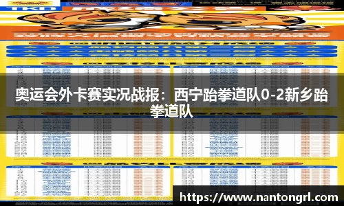 奥运会外卡赛实况战报：西宁跆拳道队0-2新乡跆拳道队